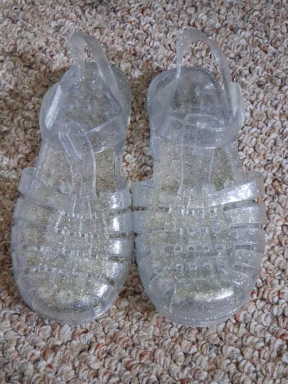 Clear Glitter Jelly Sandals